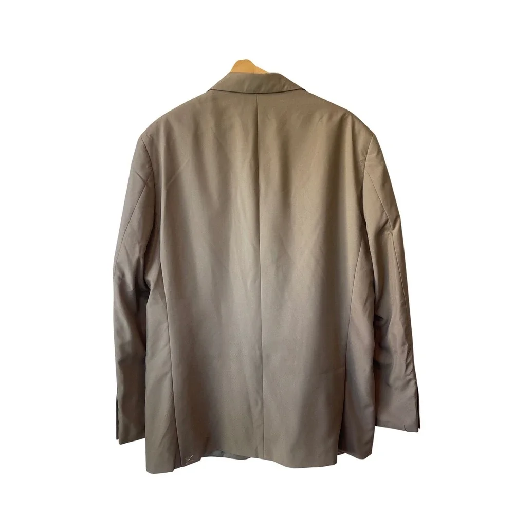 TravelSmith Mens Blazer Jacket Size 44L‎ NWT Inner Pockets Tan Khaki Two Button